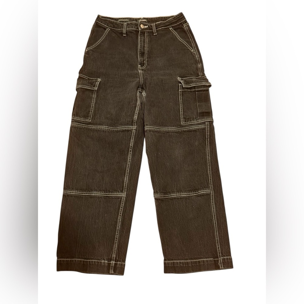Wild Fable Baggy Black Denim Carpenter Jeans with Stitch Accents Size 10
